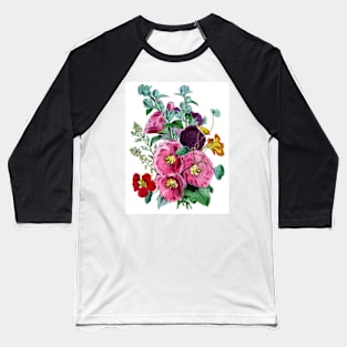 Hollyhocks-Available As Art Prints-Mugs,Cases,Duvets,T Shirts,Stickers,etc Baseball T-Shirt